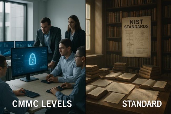 cmmc levels versus nist standards